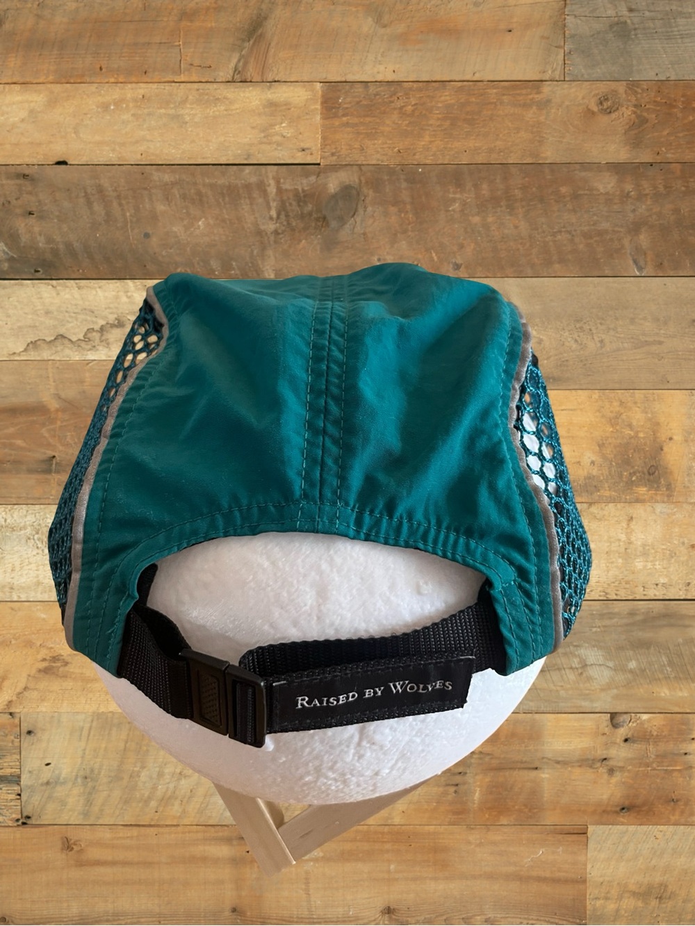 Raised By Wolves Mesh Running Cap Teal Reflective Trim Adjustable - Picture 3 of 9